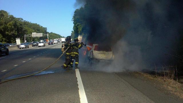 Car Fire, NYS Thruway, 7/2012.  Photo: Todd Giraudin